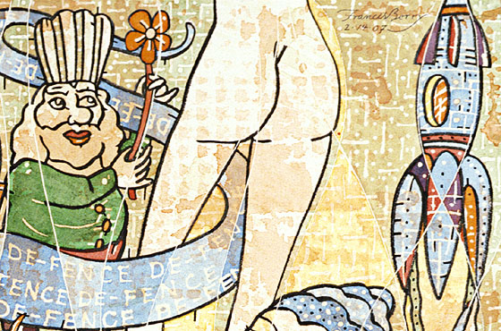 Postmodern Watercolour by contemporary artist Francis Berry, postmodern painter