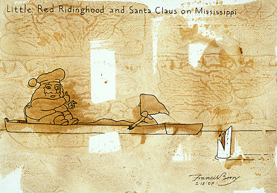 Postmodern drawing by contemporary artist Francis Berry, postmodern painter